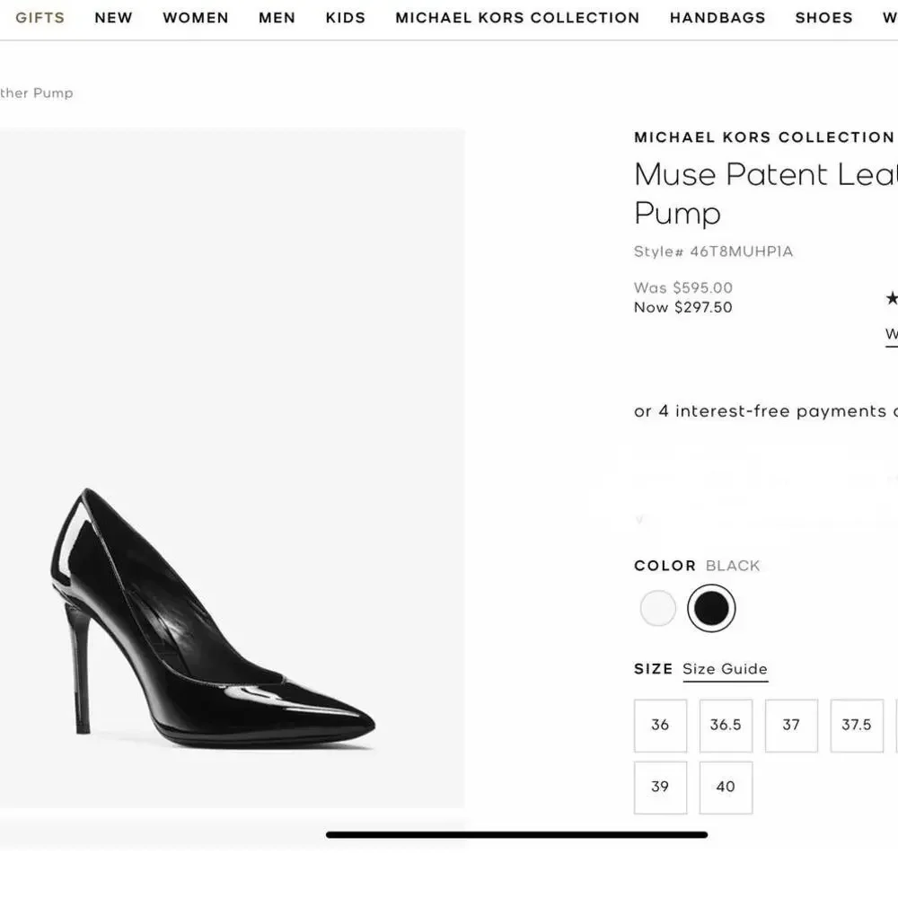 NEW $595 Michael Kors Muse Timeless Black Patent Leather Stiletto Pumps Size 9